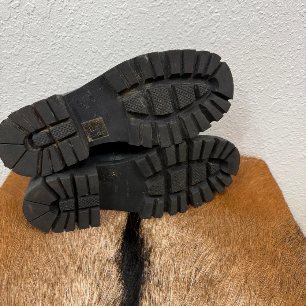 Free People 8 Lyra Black Goth Whimsy Chunky Y2K Platform Loafers‎ Dark Academia